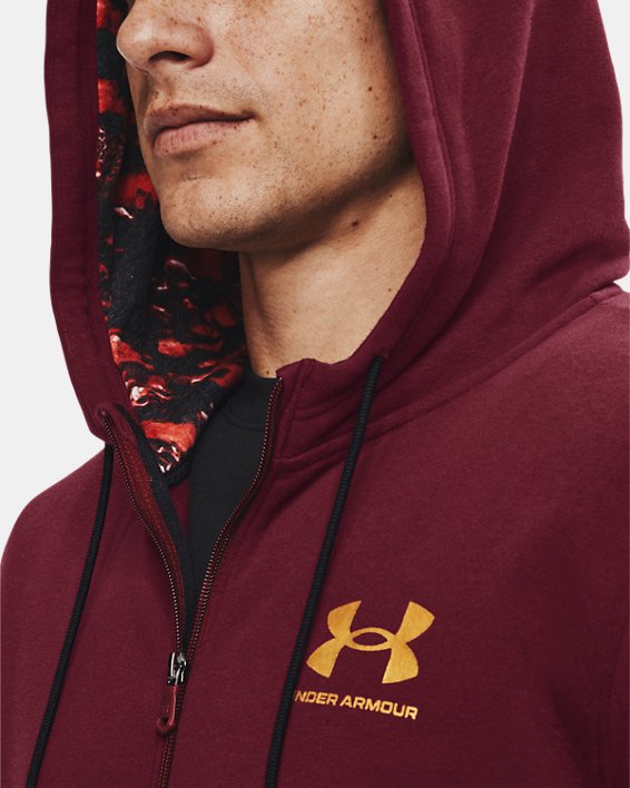 Men's UA Chinese New Year Rival Fleece Full-Zip Hoodie in Red image number 3